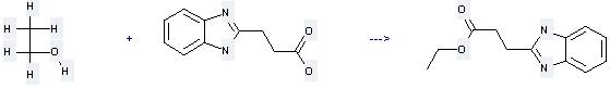 Procodazole can be used to produce 3-(1H-benzimidazol-2-yl)-propionic acid ethyl ester